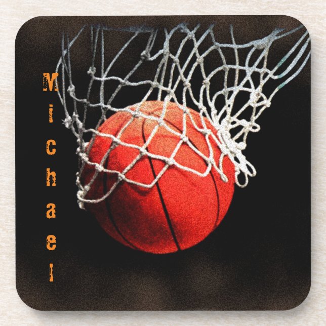 Basketball Your Name Beverage Coaster (Front)