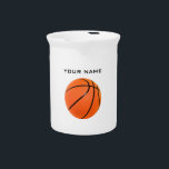 Basketball Your Name Beverage Pitcher<br><div class="desc">4 Colors Retro Style Pop Art Basketballs</div>