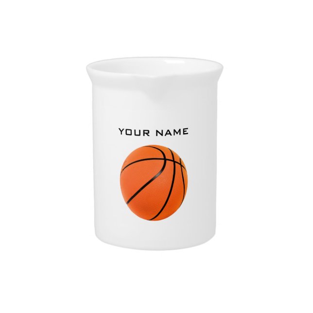 Basketball Your Name Beverage Pitcher (Front)