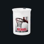 Basketball Your Name Beverage Pitcher<br><div class="desc">Digital Sporting Images and Artworks - We Love Basketball - American Popular Sports</div>