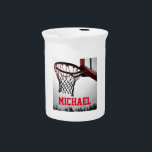 Basketball Your Name Beverage Pitcher<br><div class="desc">Digital Sporting Images and Artworks - We Love Basketball - American Popular Sports</div>