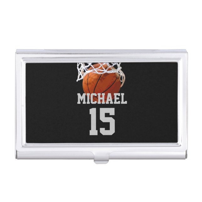 Basketball Your Name Business Card Case (Front)