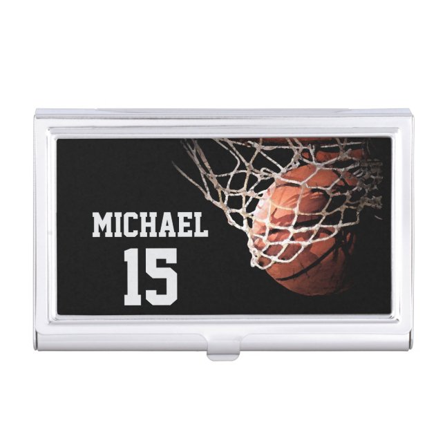 Basketball Your Name Business Card Case (Front)