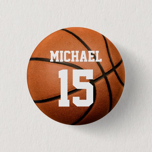 Basketball Your Name Button (Front)