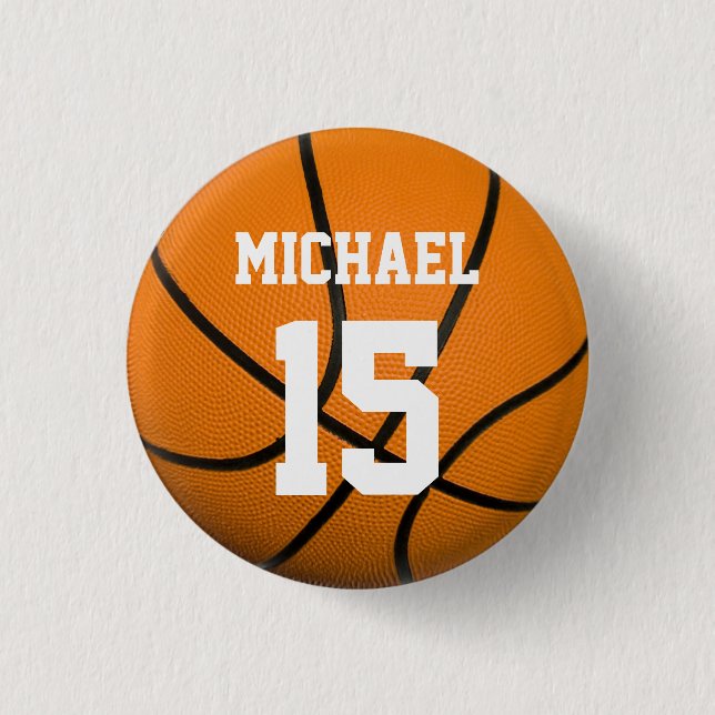 Basketball Your Name Button (Front)
