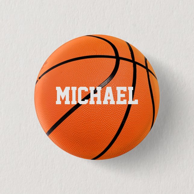 Basketball Your Name Button (Front)