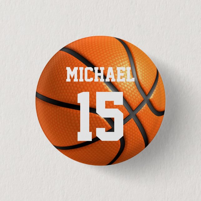 Basketball Your Name Button (Front)