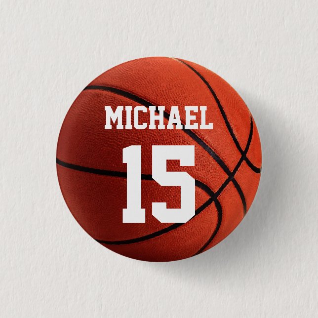 Basketball Your Name Button (Front)