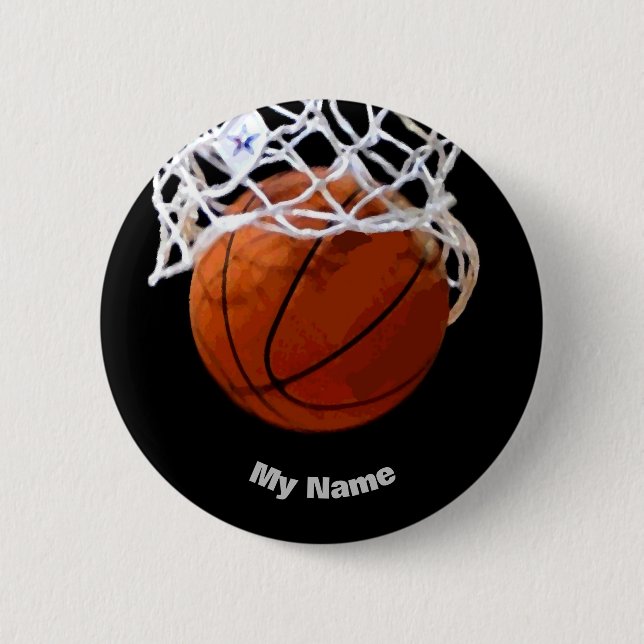 Basketball Your Name Button (Front)
