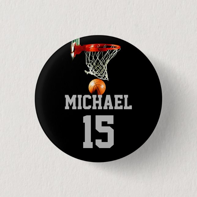 Basketball Your Name Button (Front)