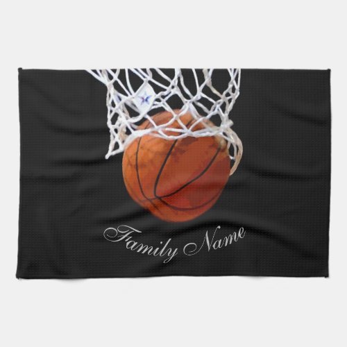 Basketball Your Name Calligraphy Script Kitchen Towel