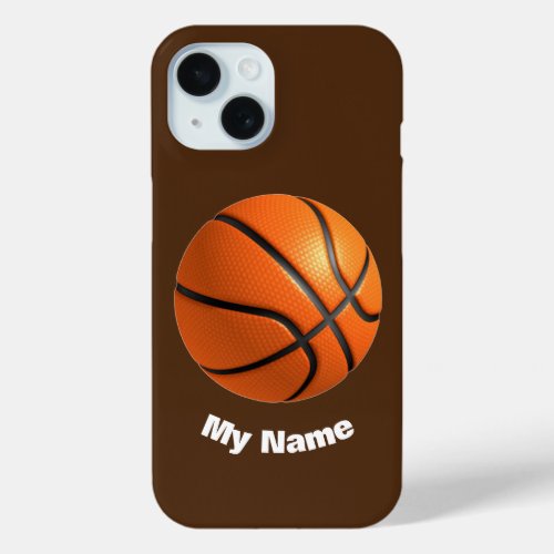 Basketball Your Name iPhone 15 Case