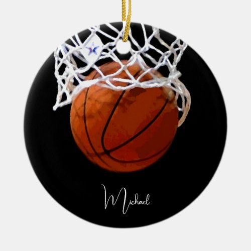 Basketball Your Name Ceramic Ornament