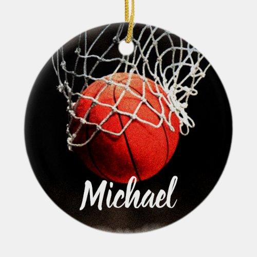 Basketball Your Name Ceramic Ornament