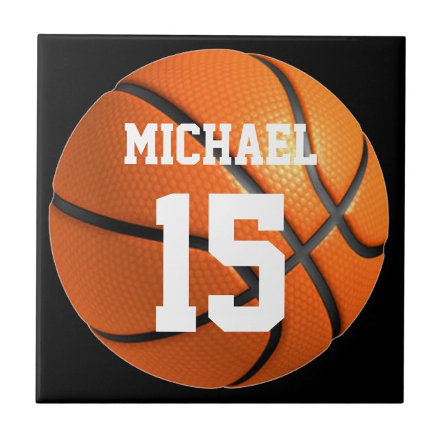 Basketball Your Name Ceramic Tile (Front)