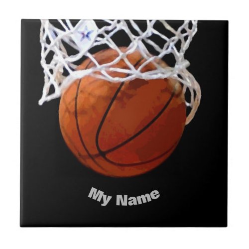 Basketball Your Name Ceramic Tile