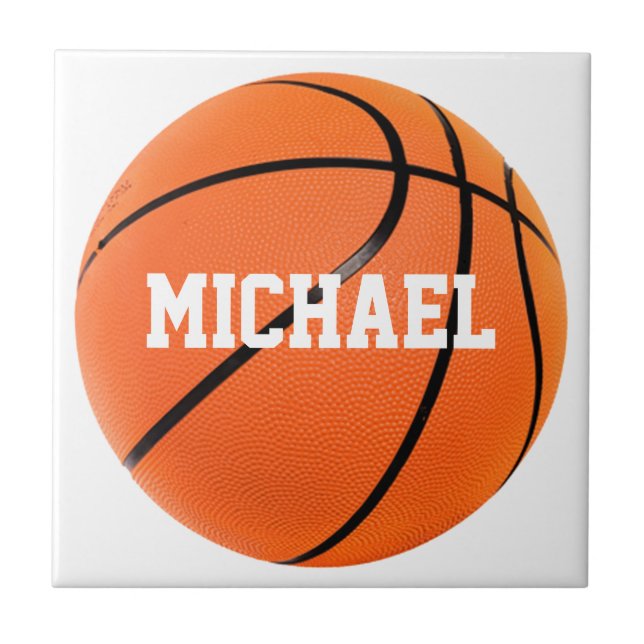 Basketball Your Name Ceramic Tile (Front)