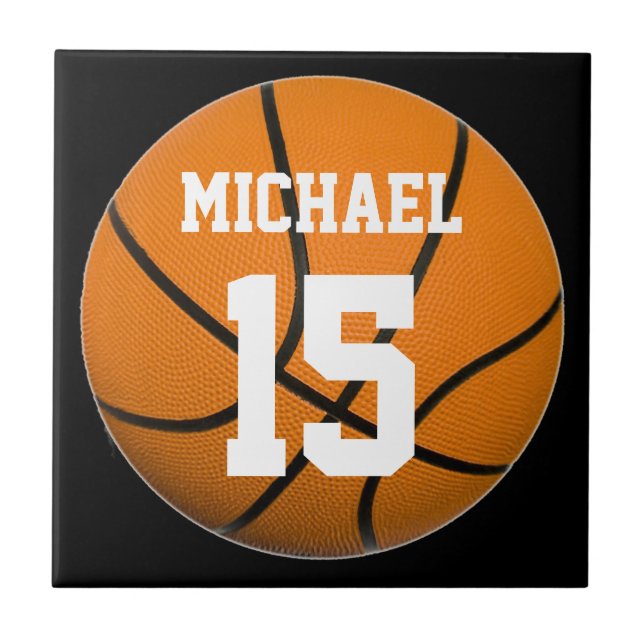 Basketball Your Name Ceramic Tile (Front)