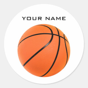 Basketball Your Name Classic Round Sticker
