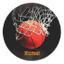 Basketball Your Name Classic Round Sticker