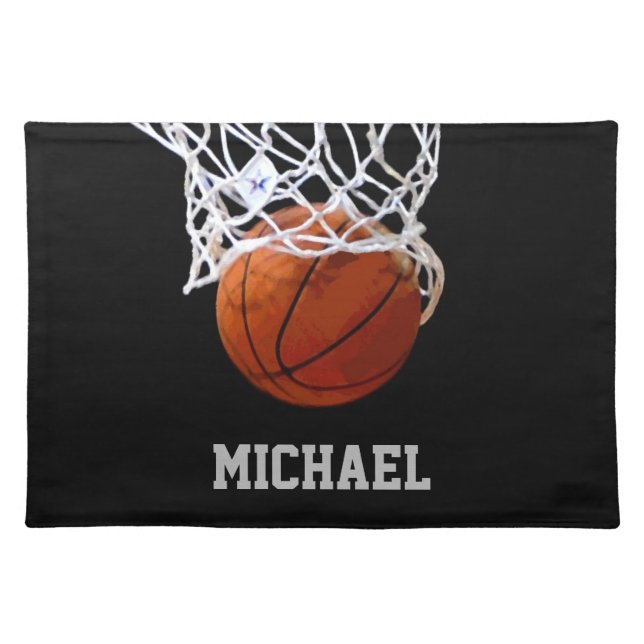 Basketball Your Name Cloth Placemat (Front)