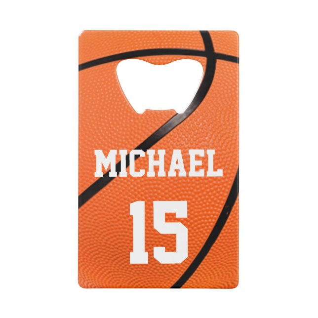 Basketball Your Name Credit Card Bottle Opener (Front)