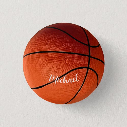 Basketball Your Name Custom Button