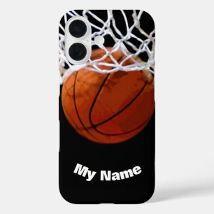 Basketball Your Name Custom iPhone 16 Case