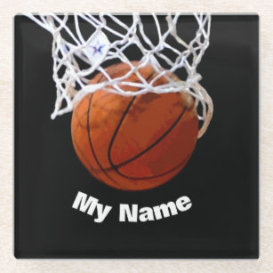 Basketball Your Name Custom Glass Coaster