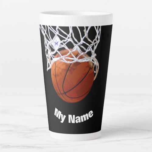 Basketball Your Name Custom Latte Mug