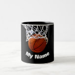 Basketball Your Name Custom Two-tone Coffee Mug at Zazzle