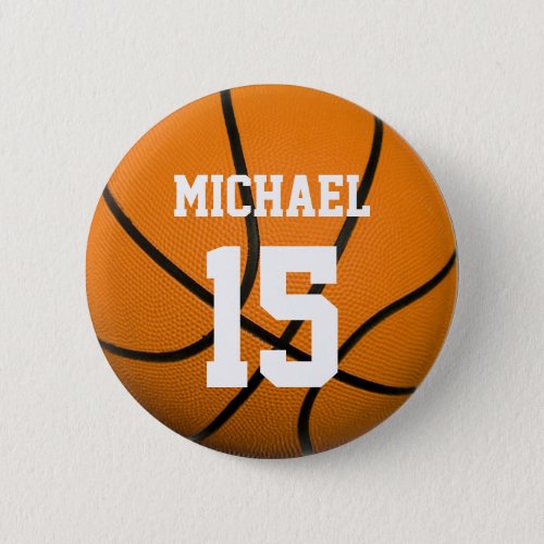Basketball Your Name Customizable Button