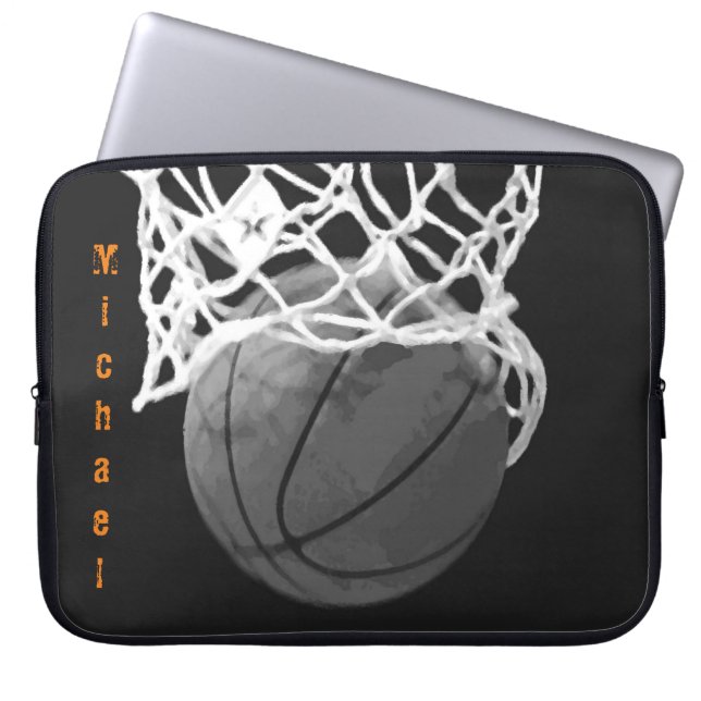 Basketball Your Name Customizable Laptop Sleeve (Front)