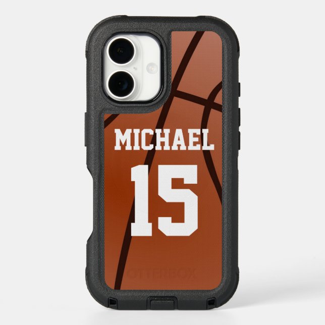 Basketball Your Name Customizable Otterbox iPhone Case (Back)
