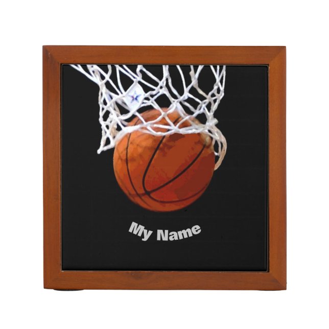 Basketball Your Name Desk Organizer (Front)
