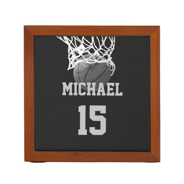 Basketball Your Name Desk Organizer (Front)