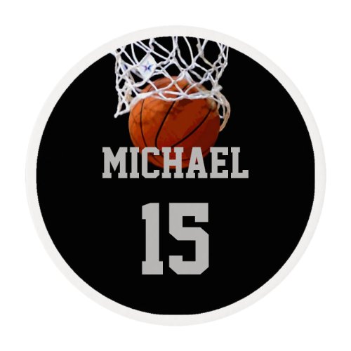 Basketball Your Name Edible Frosting Rounds