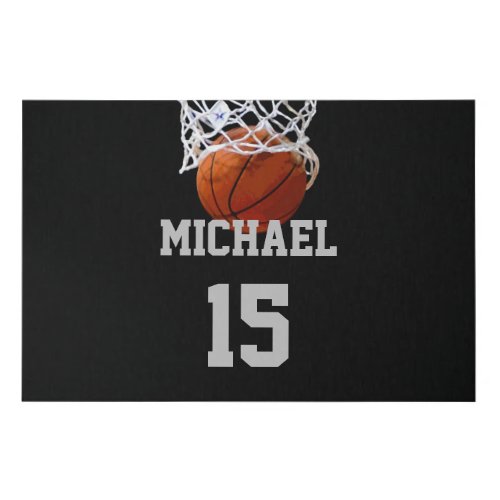 Basketball Your Name Faux Canvas Print