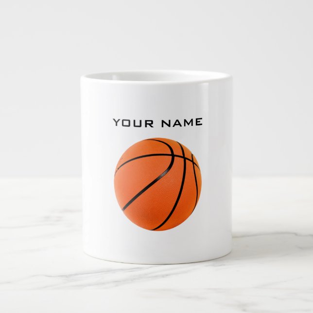 Basketball Your Name Giant Coffee Mug (Front)