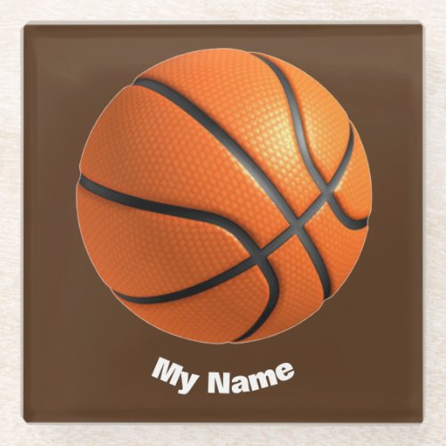 Basketball Your Name Glass Coaster