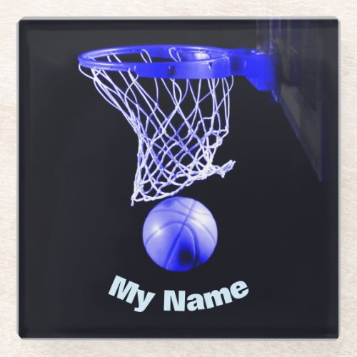 Basketball Your Name Glass Coaster