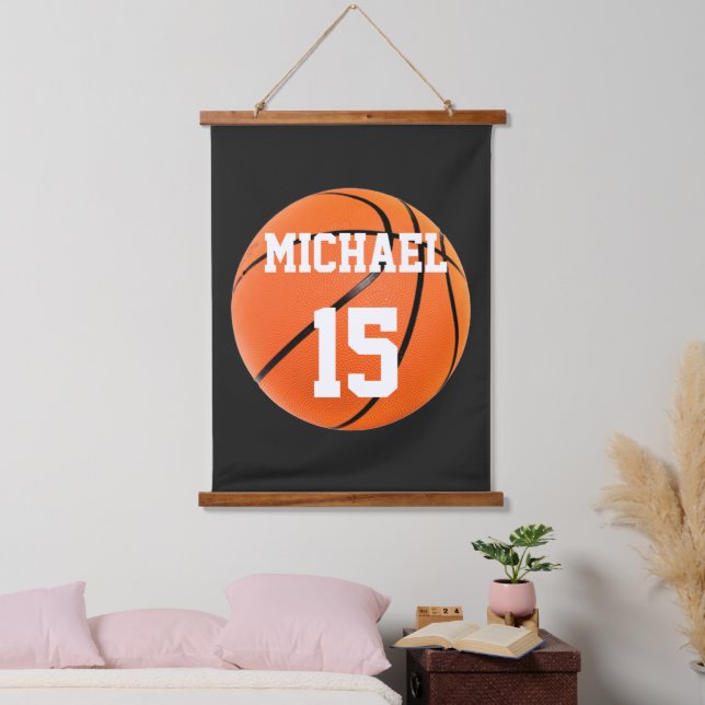 Basketball Your Name Hanging Tapestry (Bedroom)
