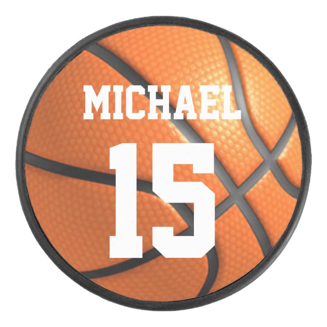 Basketball Your Name Hockey Puck (Front)
