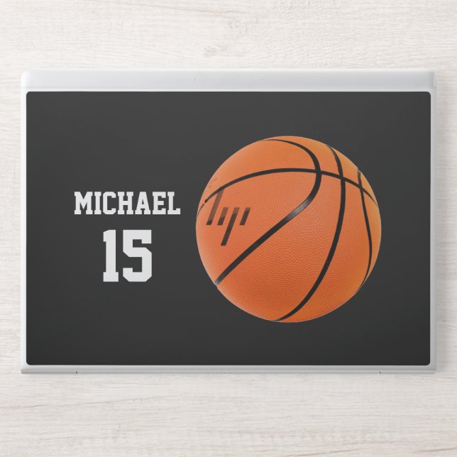 Basketball Your Name HP Laptop Skin (Front)