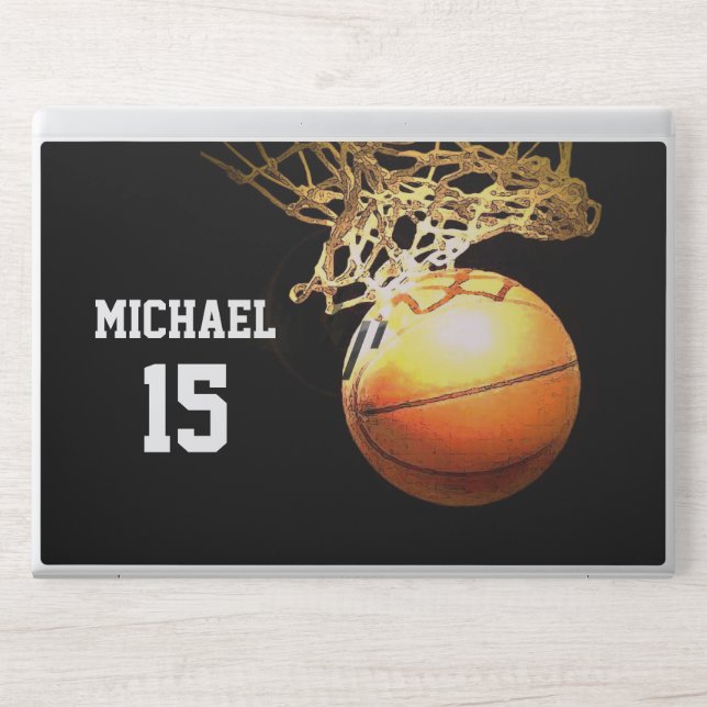 Basketball Your Name HP Laptop Skin (Front)