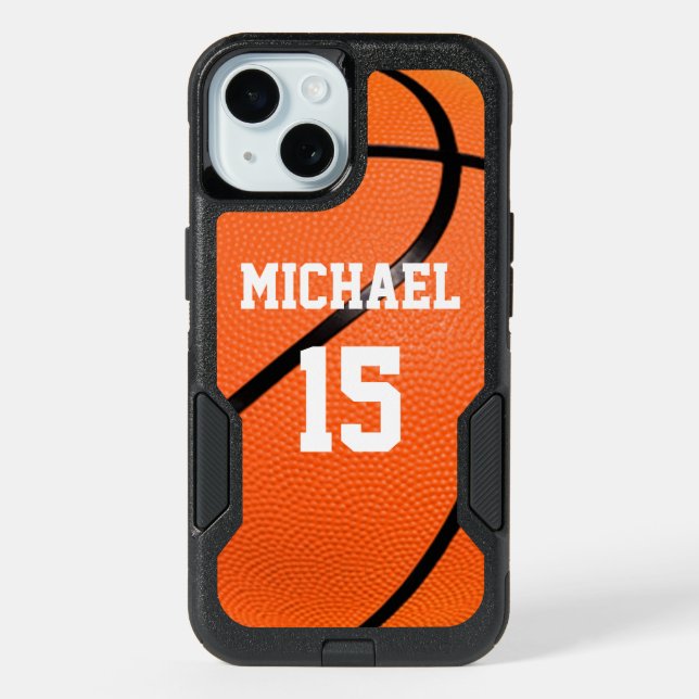 Basketball Your Name iPhone 15 Case (Back)