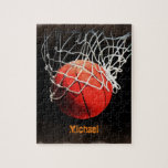 Basketball Your Name Jigsaw Puzzle<br><div class="desc">Digital Sporting Images and Artworks - We Love Basketball - American Popular Sports</div>