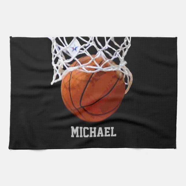 Basketball Your Name Kitchen Towel (Horizontal)