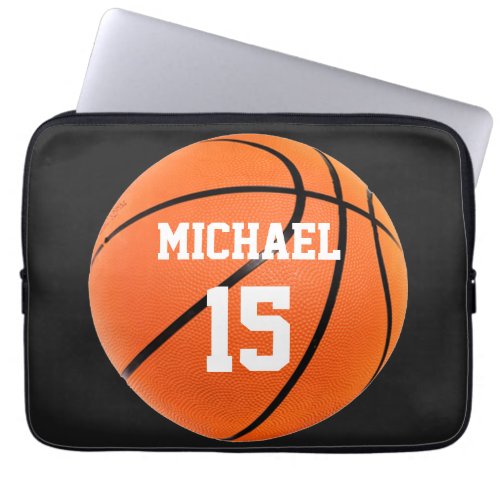 Basketball Your Name Laptop Sleeve