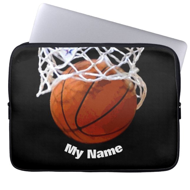 Basketball Your Name Laptop Sleeve (Front)